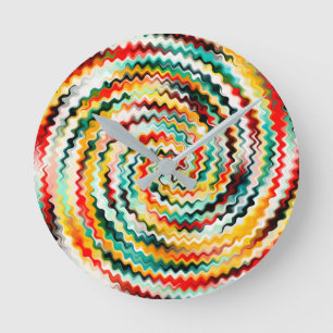 Reloj Redondo Mediano Patrón multicolor