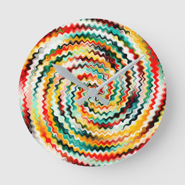 Reloj Redondo Mediano Patrón multicolor (Anverso)