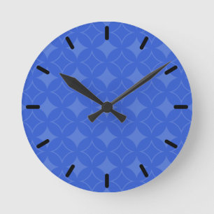 Reloj Redondo Mediano Patrón real azul de barco