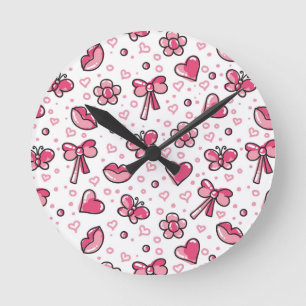 Reloj Redondo Mediano patrón romántico