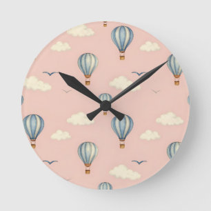 Reloj Redondo Mediano Patrón Soñado del Cielo en Globo Aerostático Calie