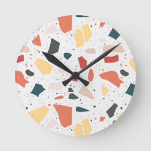 Reloj Redondo Mediano Patrón Terrazo
