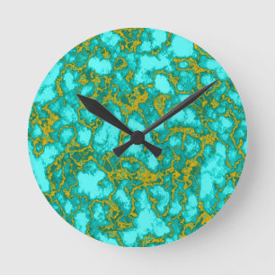 Reloj Redondo Mediano Patrón turquesa