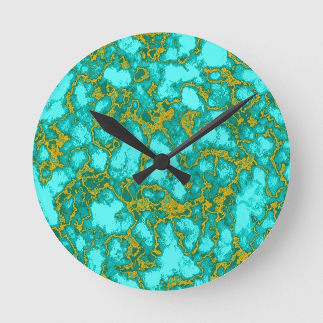 Reloj Redondo Mediano Patrón turquesa (Anverso)