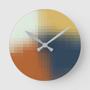 Reloj Redondo Mediano Patrón único de color amarillo azul Naranja modern