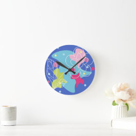 Reloj Redondo Mediano Patrón vectorial de moda de una flor de verano en 