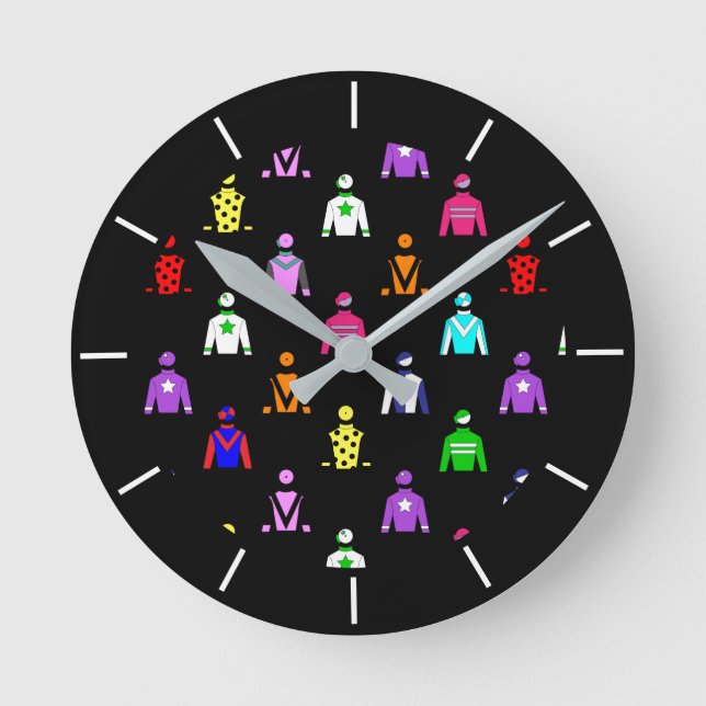 Reloj Redondo Mediano Patronadas las sedas ecuestres de jockey aficionad (Anverso)