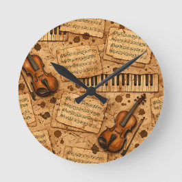 Reloj Redondo Mediano Patrones Estéticos de la Oscura Academia Vintage