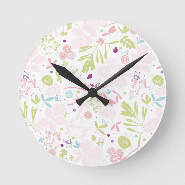 Reloj Redondo Mediano pattern displaying floral (Anverso)