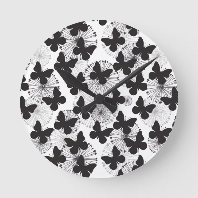 Reloj Redondo Mediano pattern of a butterfly (Anverso)