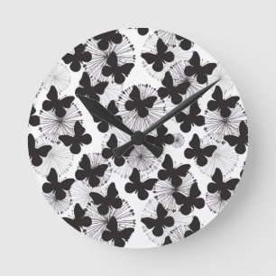 Reloj Redondo Mediano pattern of a butterfly