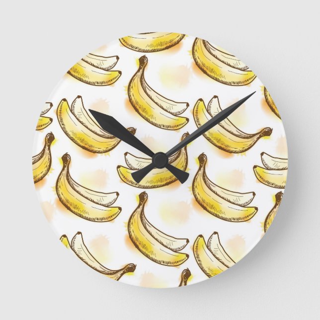 Reloj Redondo Mediano Pattern with banana (Anverso)