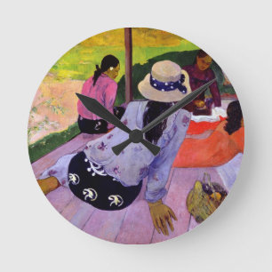 Reloj Redondo Mediano Paul Gauguin el la siesta, 1891-2 (aceite en