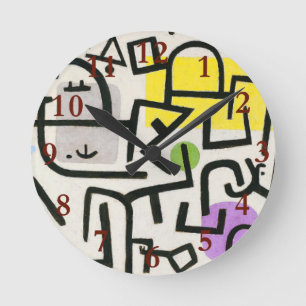 Reloj Redondo Mediano Paul Klee Rich Harbor Expresionismo Abstracto