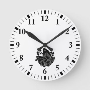 Reloj Redondo Mediano Paulownia en forma de mariposa