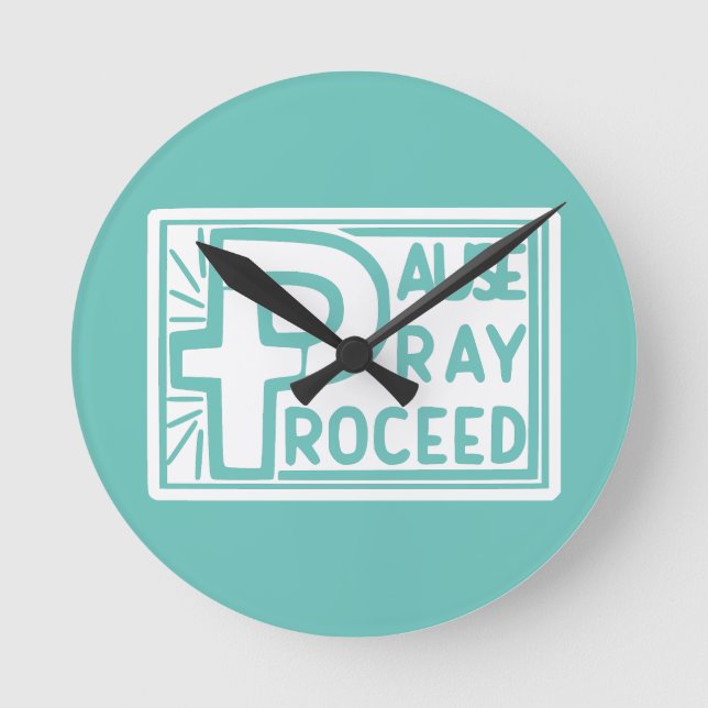 RELOJ REDONDO MEDIANO PAUSA PRAY PROCEDE (Anverso)