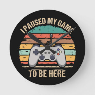 Reloj Redondo Mediano Pausé mi juego para estar aquí