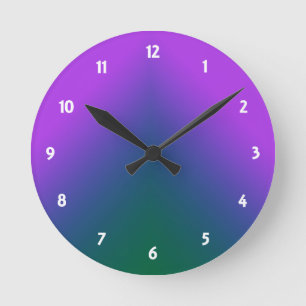 Reloj Redondo Mediano Pavo real Ombre de la felpa