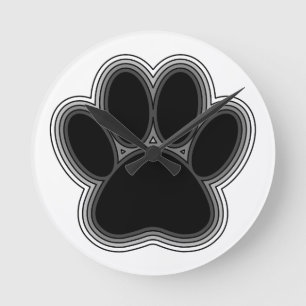 Reloj Redondo Mediano Paw De Perro Con Salidas