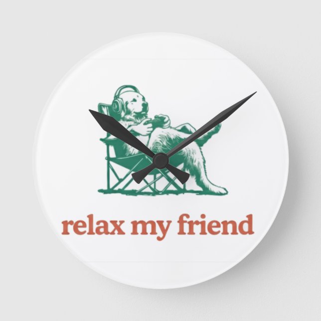 Reloj Redondo Mediano Paws & Headsets (Anverso)