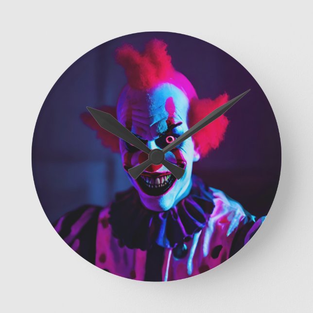 Reloj Redondo Mediano payaso temible (Anverso)