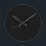 Reloj Redondo Mediano Paz<br><div class="desc">Múltiples usos: cuarto de baño, cocina, negocios, más. - ¡Disfrútalo! ¡Los productos coincidentes están en mi tienda! DISEÑO ORIGINAL DE PAW (c) Diseño elegante. ¡NUEVO DISEÑO Y FABRIC DE 2018!</div>