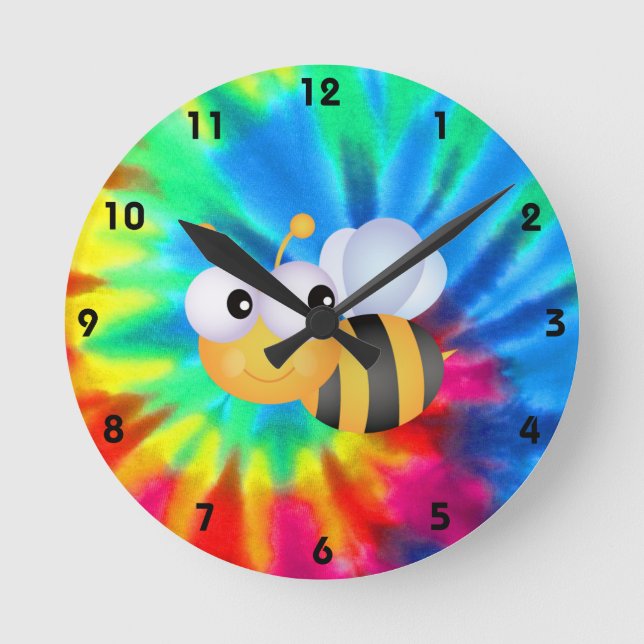 Reloj Redondo Mediano Paz, amor, abejas (Anverso)