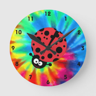 Reloj Redondo Mediano Paz, Amor, Ladybugs