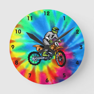 Reloj Redondo Mediano Paz, amor, Motocross