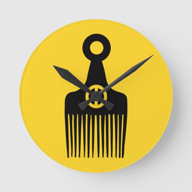 Reloj Redondo Mediano Paz de afro-pelo (Anverso)