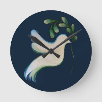 Reloj Redondo Mediano Paz en la Tierra, paloma de esperanza
