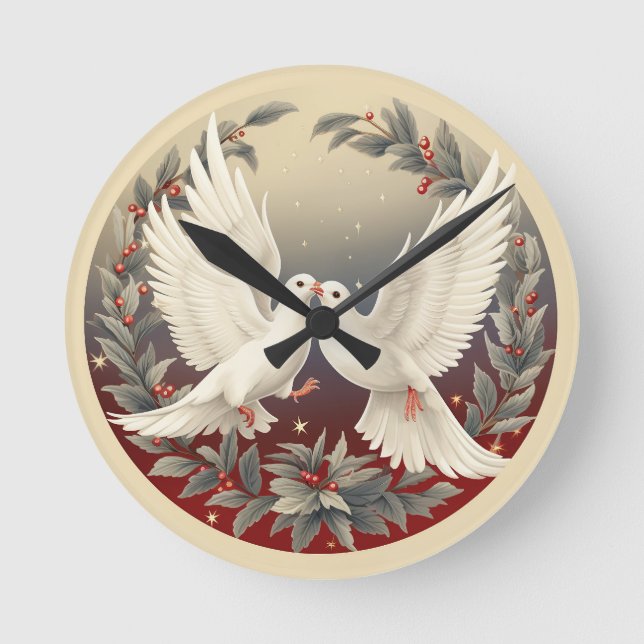Reloj Redondo Mediano Paz en vuelo: Navidades de Holly Dove (Anverso)