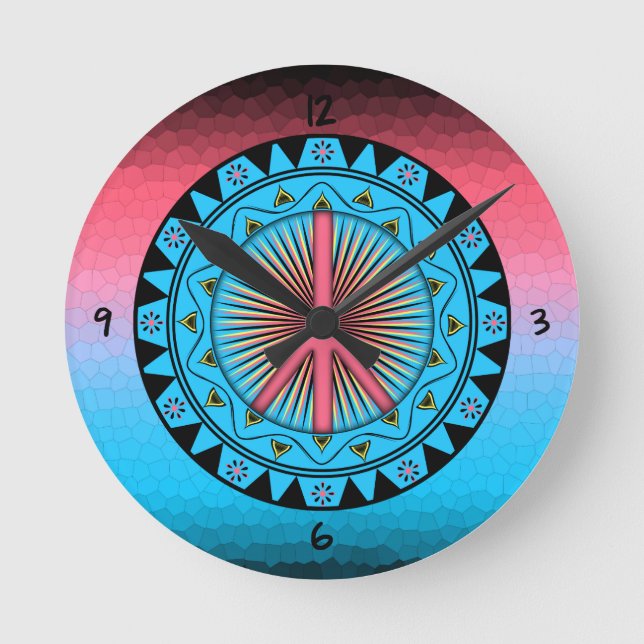 Reloj Redondo Mediano Paz ~ Sun Round Clock (Anverso)