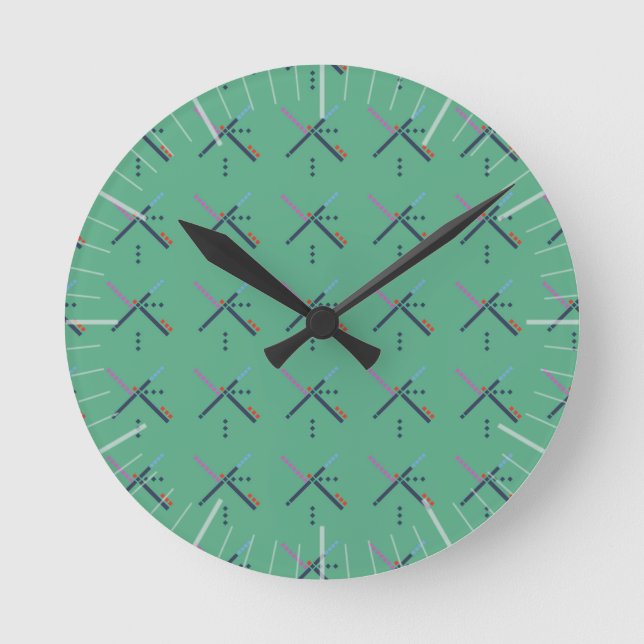 Reloj Redondo Mediano PDX Airport Carpet (Anverso)