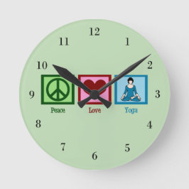 Reloj Redondo Mediano Peace Love Yoga