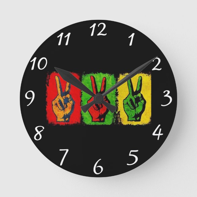Reloj Redondo Mediano Peace Wall Clock (Anverso)