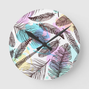 Reloj Redondo Mediano Peacock Feather