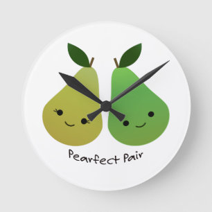 Reloj Redondo Mediano Pearfect Pear Kawaii Pears