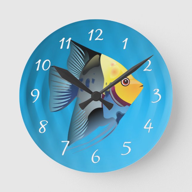 Reloj Redondo Mediano peces tropicales (Anverso)
