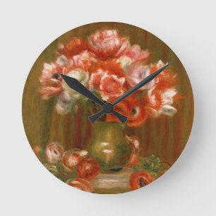 Reloj Redondo Mediano Pedro anémonas de Renoir un  