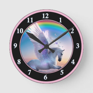 Reloj Redondo Mediano Pegaso con Arcoíris