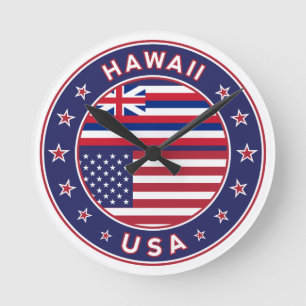 Reloj Redondo Mediano Pegatina de Hawái, Hawái, Estados Unidos