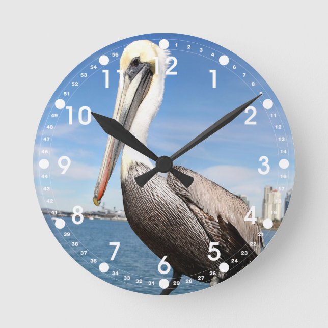 Reloj Redondo Mediano Pelícano (Anverso)