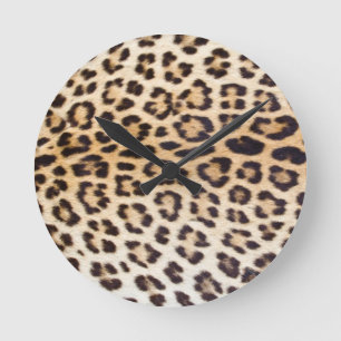 Reloj Redondo Mediano Pelo del leopardo