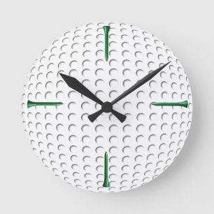 Reloj Redondo Mediano Pelota de golf y camiseta