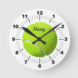 Reloj Redondo Mediano Pelota de tenis verde editable