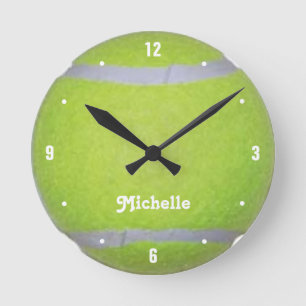 Reloj Redondo Mediano Pelota de tenis verde personalizada