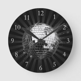 Reloj Redondo Mediano Pelota Disco con fondo negro