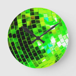 Reloj Redondo Mediano Pelota discográfica verde