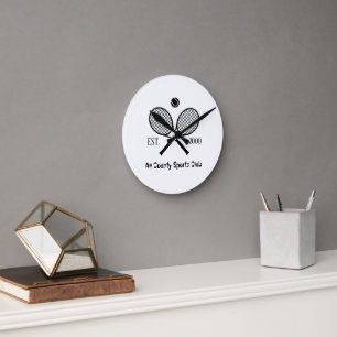 Reloj Redondo Mediano Pelotas de tenis con monograma de diseño personali